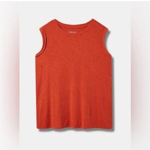 TORRID Super Soft Slub Crew Neck Roll Sleeve Muscle Tank NWT